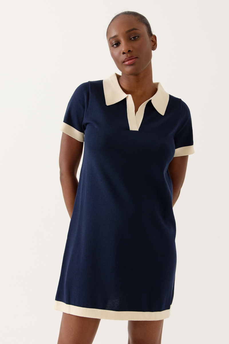 VESTIDO CORTO MARISSE COLOR AZUL MARINO